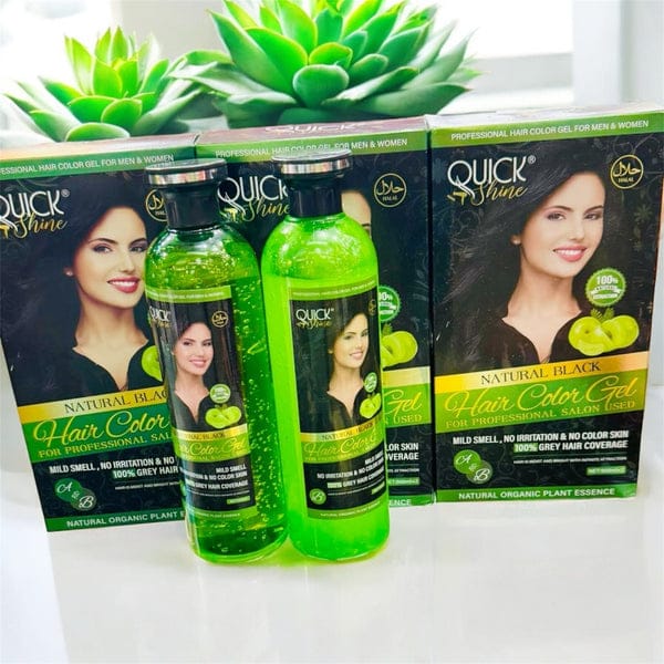 Quick shine hair colour Gel black& dark brown