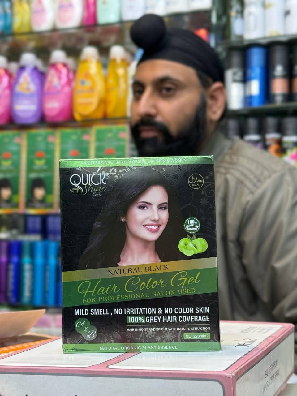 Quick shine hair colour Gel black& dark brown