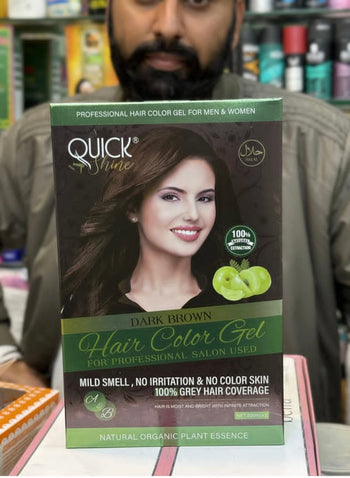 Quick shine hair colour Gel black& dark brown